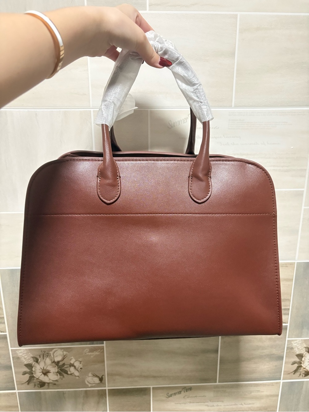 Coach Brown Structured Satchel
